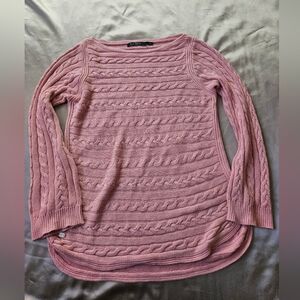 Lauren Ralph Lauren Light Pink Cable Knit Sweater Size L